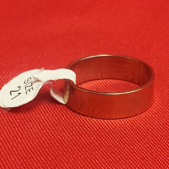 Stainless Steel Wide Band White Dragon Engraved Ring Size 21 Gold Tone Unisex - Picture 4 of 11